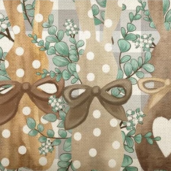 Easter Bunny Decorative Pillow Cover Lumbar Accent Throw Case Spring Decor 12x20 - Picture 4 of 6